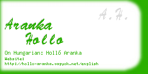 aranka hollo business card