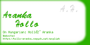 aranka hollo business card